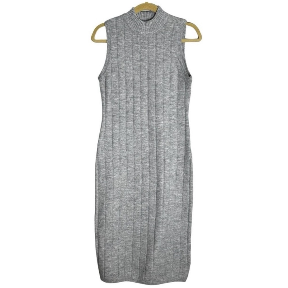 House of Harlow 1960 Gray Ribbed Sleeveless Sweater Dress Size L